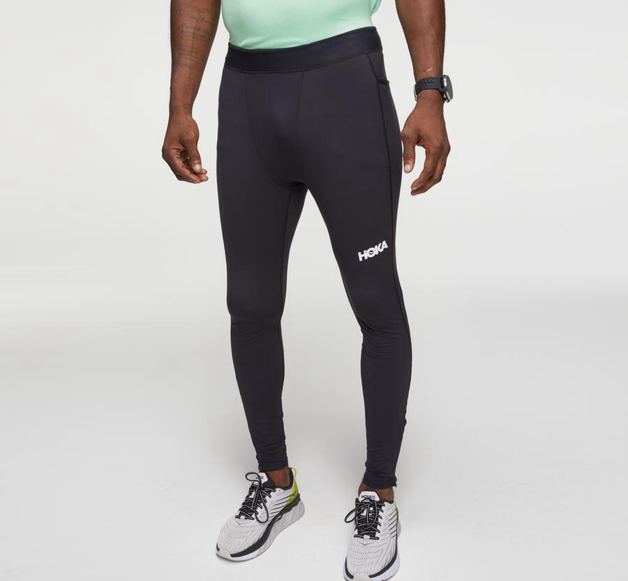 Hoka One One Mens Pants - Performance Full Length Tight - Black - EHYZ31749